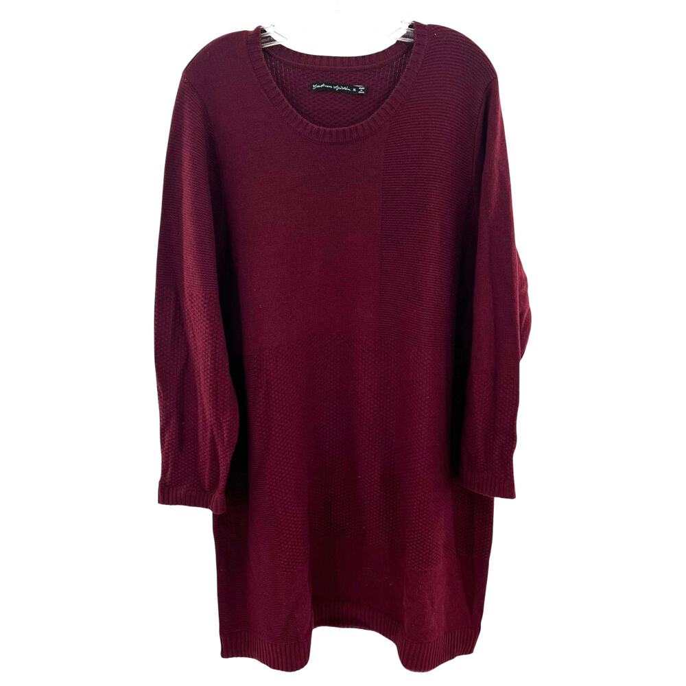 Gudrun Sjödén women’s wool blend burgundy knit sweater dress